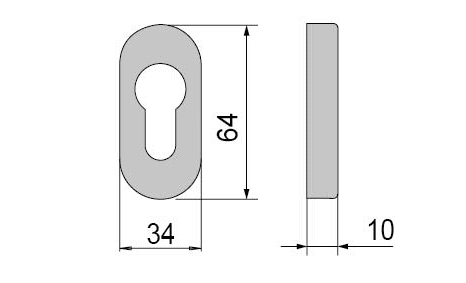 Disegno rosetta CISA per cilindro europeo
